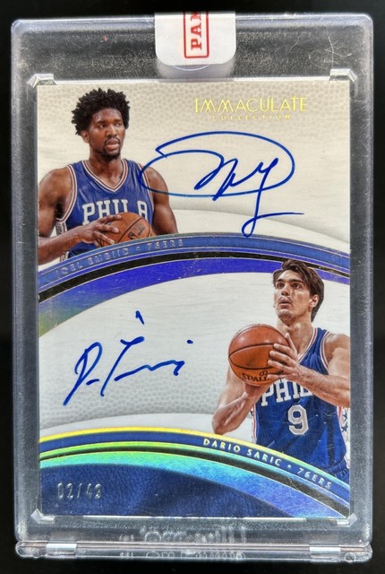 2016-17 Panini Immaculate Dario Saric Joel Embiid Dual Auto Autograph #/49