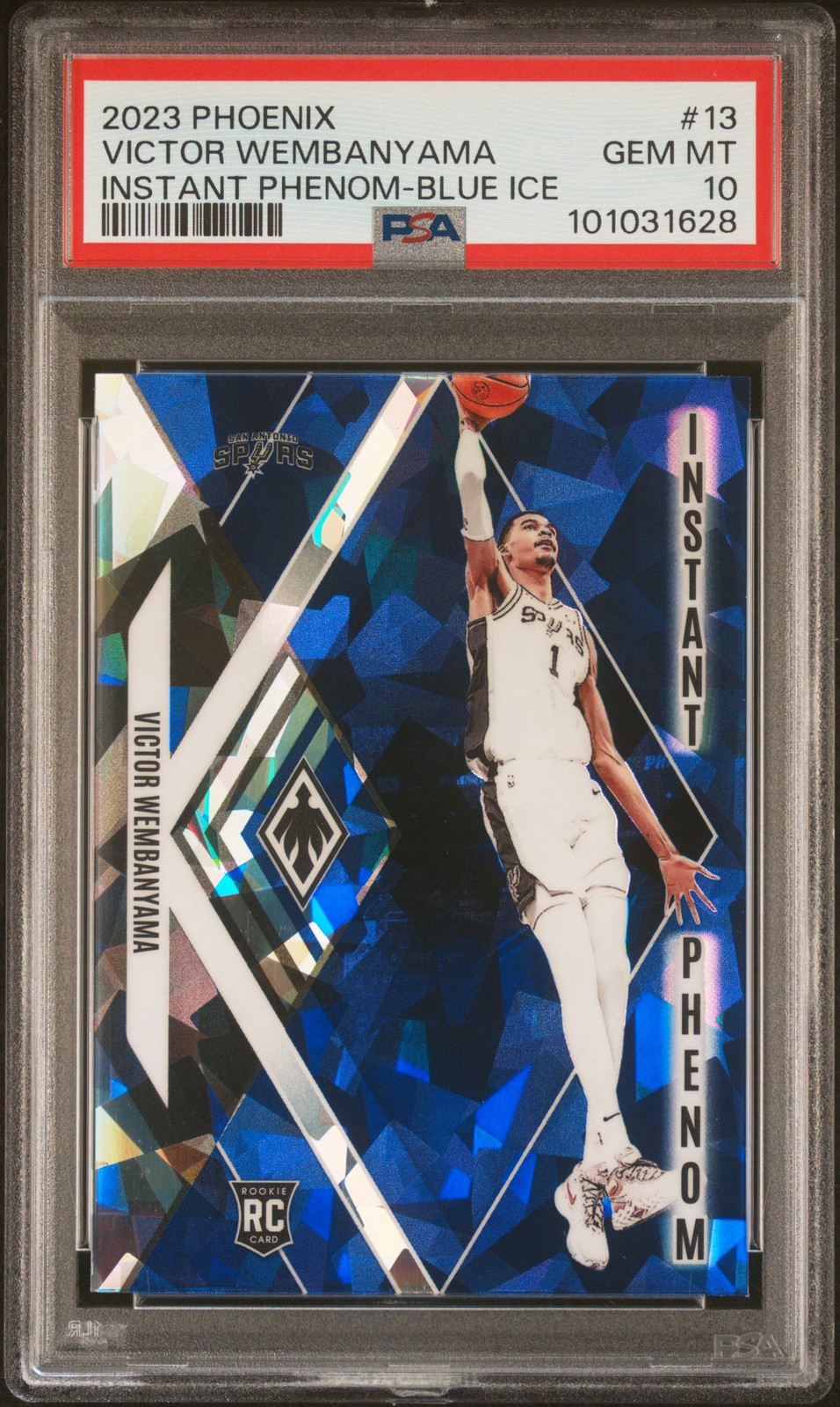 2023 PANINI PHOENIX INSTANT PHENOM BLUE ICE #13 VICTOR WEMBANYAMA PSA 10