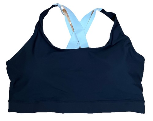 Old Navy Womens Active Powersoft Sports Bra Go Dry Black White Strap 2X NEW - Picture 3 of 7