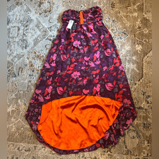 Anthropologie Strapless Floral Dress - Purple and Orange