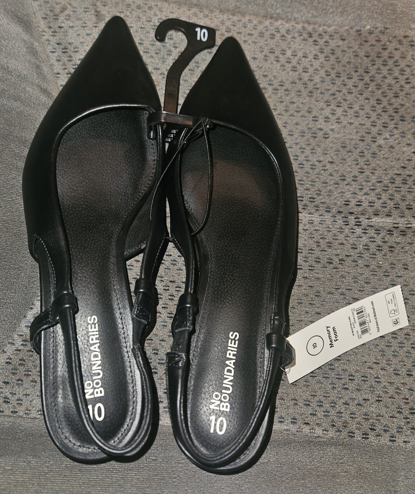 No Boundaries Faux Leather Slingback Kitten Heels Size 10 NWT