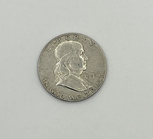 1963 Ben Franklin Half Dollar 50 Fifty Cent Circulated Good Detail and Condition