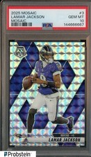 2025 Panini Mosaic Prizm #3 Lamar Jackson Baltimore Ravens PSA 10 GEM MINT