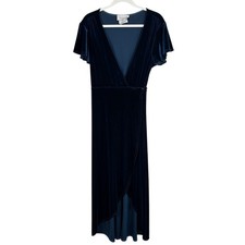 BHLDN Anthropologie Thrive Midi Wrap Dress Women’s Size XL Teal Velvet