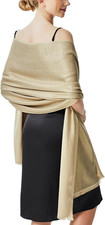 Sparkling Metallic Pashmina Shawl Wraps Scarf for Evening Party Bridal Wedding F