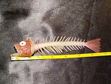 Rare Large Vintag Rubber Dead Fish Skeleton Jiggler 6.5 Inches Hong Kong