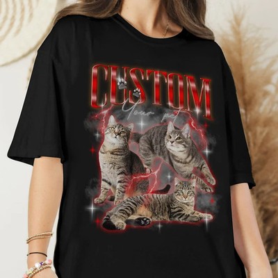 Custom Pet Photo Tee Dog Cat Lover Personalized Shirt Comfort