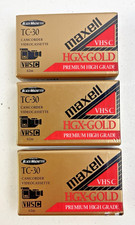 3 Maxell TC-30 VHS-C HGX Gold Camcorder Tapes Videocassette NEW SEALED Japan