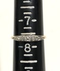 Antique Art Deco 14K Yellow White Gold Ring Wedding Band sz 7.5 Vintage — photo 9