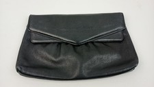 Vintage Leather Clutch Handbag Purse Black