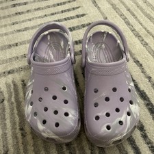 Crocs Classic women s Clog Purple/White Marble Slip-On Lightweight M 6 - W 8