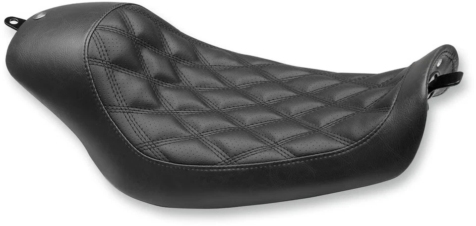 Asiento individual Roland Sands Design Bob Job - vinilo negro envejecido con diámetro perforado Foto 3 de 4