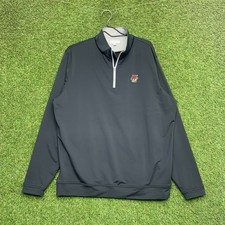 Peter Millar Performance Shirt Mens XL Black Perth Quarter 1/4 Zip Pullover Golf