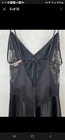 Vintage Victorias Secret Black Long Lace Netting Satin V-Back Nightgown Med EUC — photo 6