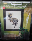 Crown Elegance Crewel Picture Kit "Leopard", new old stock, unopened, big cat — photo 2