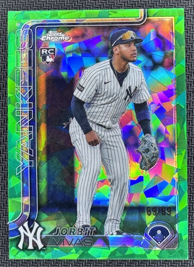 2025 Topps Chrome Sapphire Jorbit Vivas RC Green (/99) #USC113 Yankees Nationals