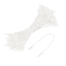 100PCS Cotton Hang Tag String Snap Lock Pins White 4.7 Inch