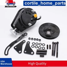 Black Saginaw Power Steering Pump Keyway For SBC BBC Chevy Ford GM Chrysler US