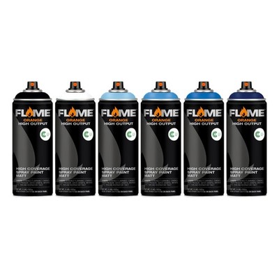 Flame Orange Blues Sprühfarbe Pack - 400 ml - 6 Dosen - matt
