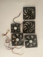 5 PC Case Cooling Fans   4x 120mm  1x 90mm   Used in Perfect Working Order