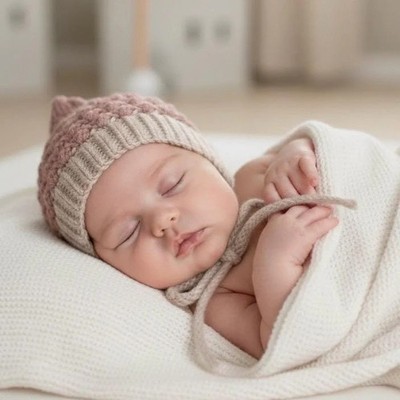 Handmade Crochet Baby Pixie Bonnet: Secure Tie, Warm Ear Coverage