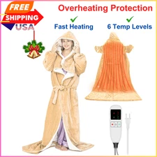 Electric Snuggle Blanket Wearable Heating Blanket with Removable FootPocket Soft