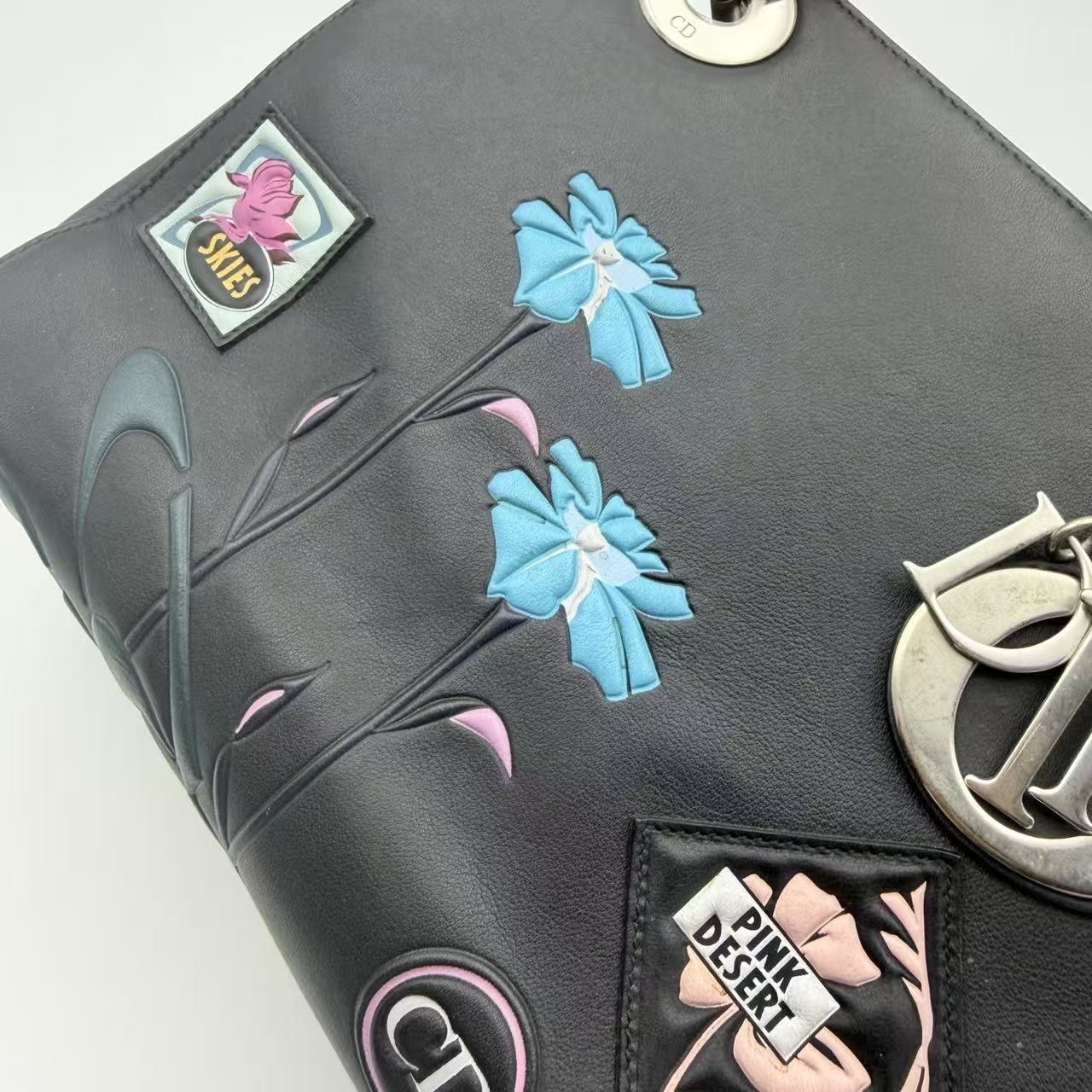 Dior  Limited Edition Patchwork Black Leather Flo… - image 11