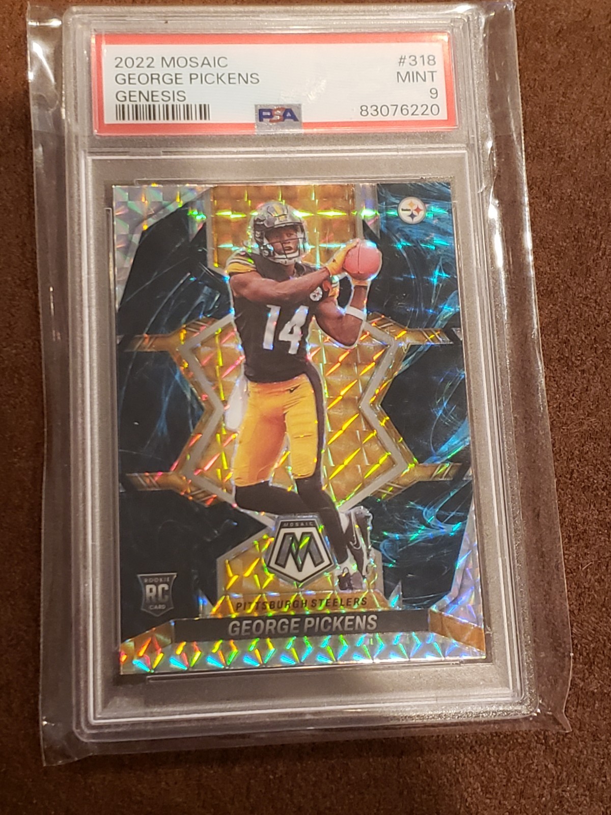 2022 Panini Mosaic - Genisis George Pickens #318 Mosaic Prizm (RC) PSA 9