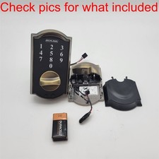 Schlage BE375 CAM 609 Touch Keyless Touchscreen Deadbolt Lock, Antique Brass