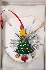 Large Sand Dollar Ornament w/ Christmas Tree Gifts Coastal Holiday Decor