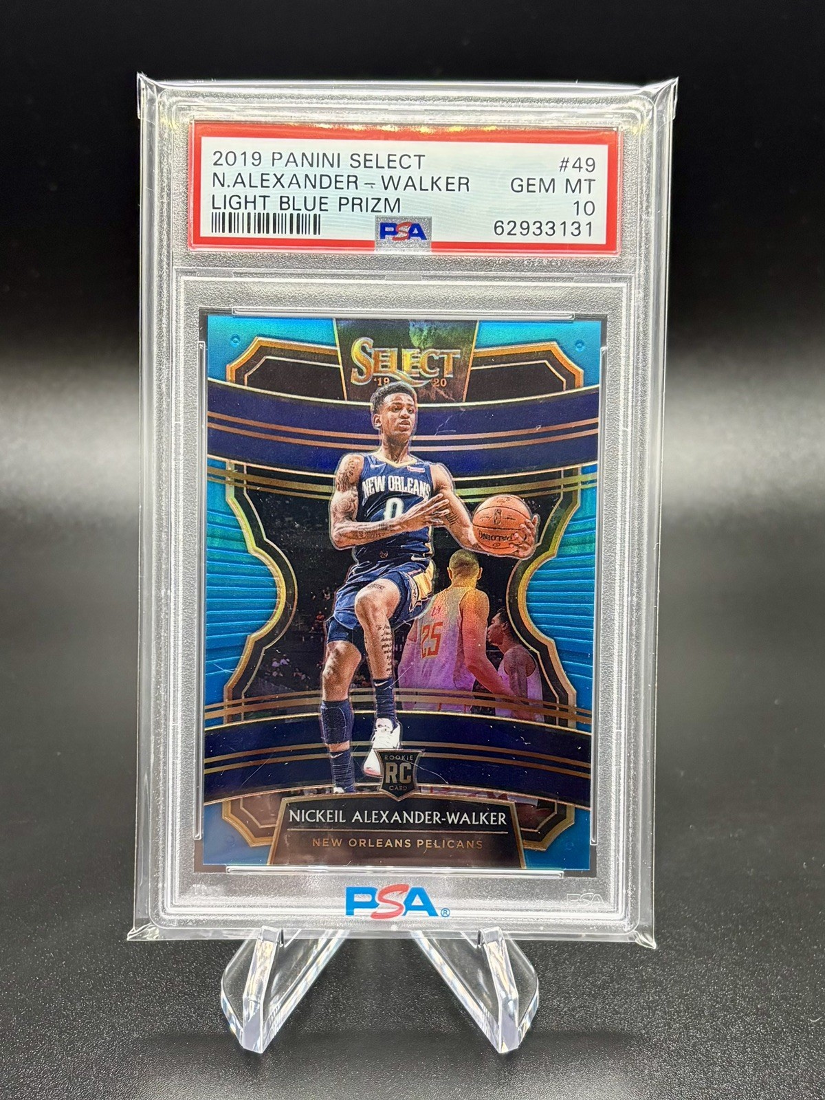 Nickeil Alexander-Walker Light Blue Prizm /299 2019 Panini Select #49 PSA 10 RC