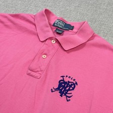Polo Ralph Lauren Polo Shirt Mens Large Pink Short Sleeve Embroidered