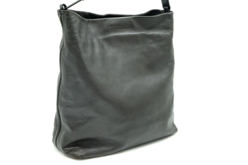 Bolso de Hombro PRADA Plástico Cadena Logo Unisex Cuero Napa Marrón 4406h Foto 3 de 4