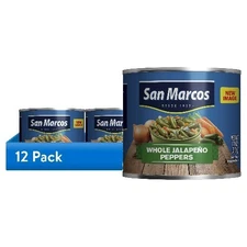 (12 pack) San Marcos Shelf Stable Whole Jalapeno Peppers, 11 oz