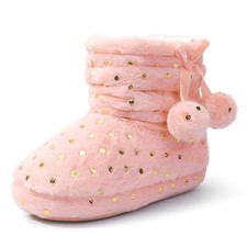 Girls Boot Slippers Fluffy Fuzzy Winter Warm 11-12 Little Kid Ligth Pink