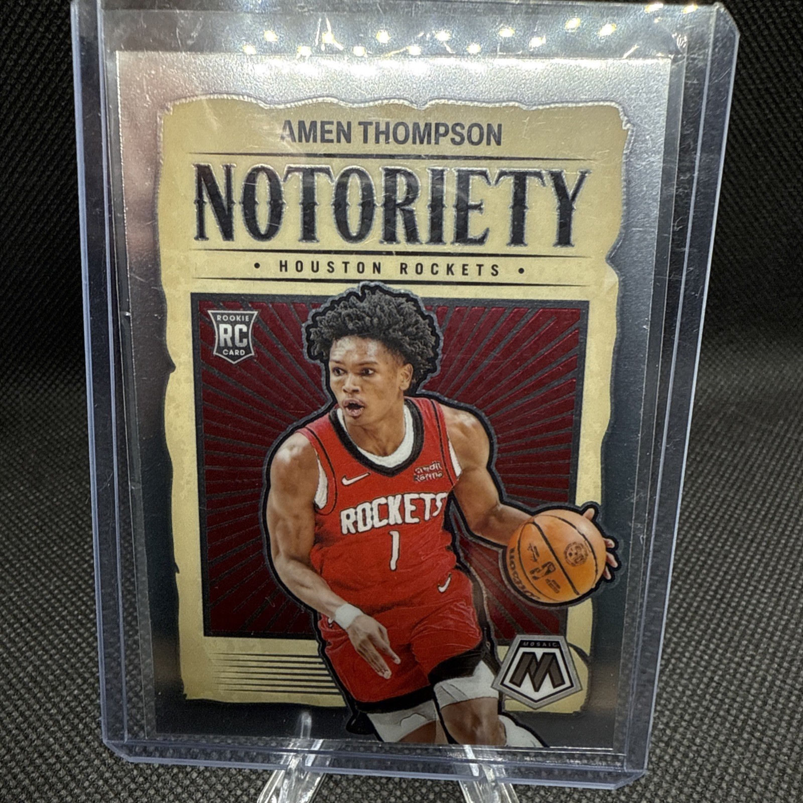 Amen Thompson 2023-24 Panini Mosaic #7 Rookie Notoriety Rockets RC