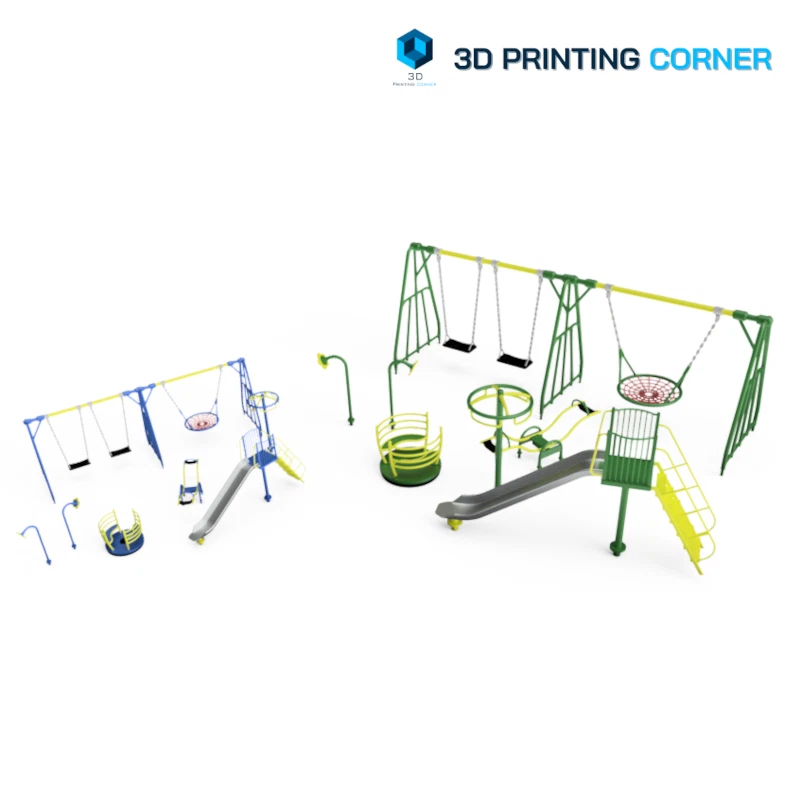 3D PRINTING CORNER PLAYGROUND EQUIPMENT 1:76, 1:43 Scale, O and OO gauge Miniature Diorama Model