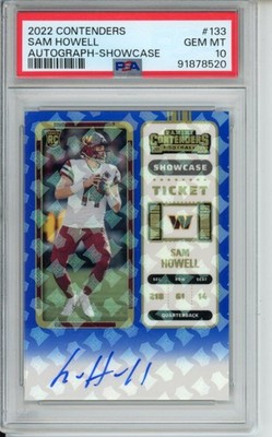 2022 Panini Contenders Sam Howell Rookie Ticket Showcase Auto PSA 10 #133 Rookie