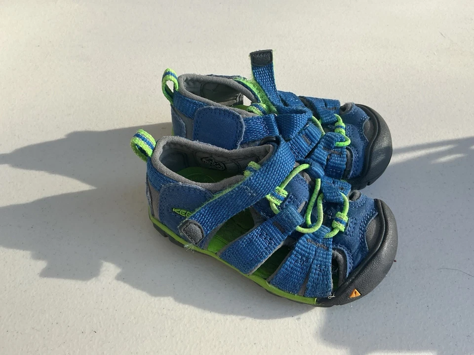 KEEN Toddler Shoes Blue Newport H2 Water Sport Sandals Outdoors No Tie Slip On - Image 2 of 4
