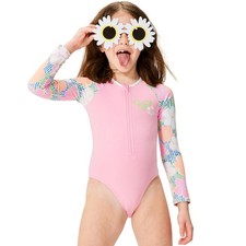 Roxy Kids Tiny Flower Surf Surfing Swim Swimming Long Sleeve One-Piece Rash Vest