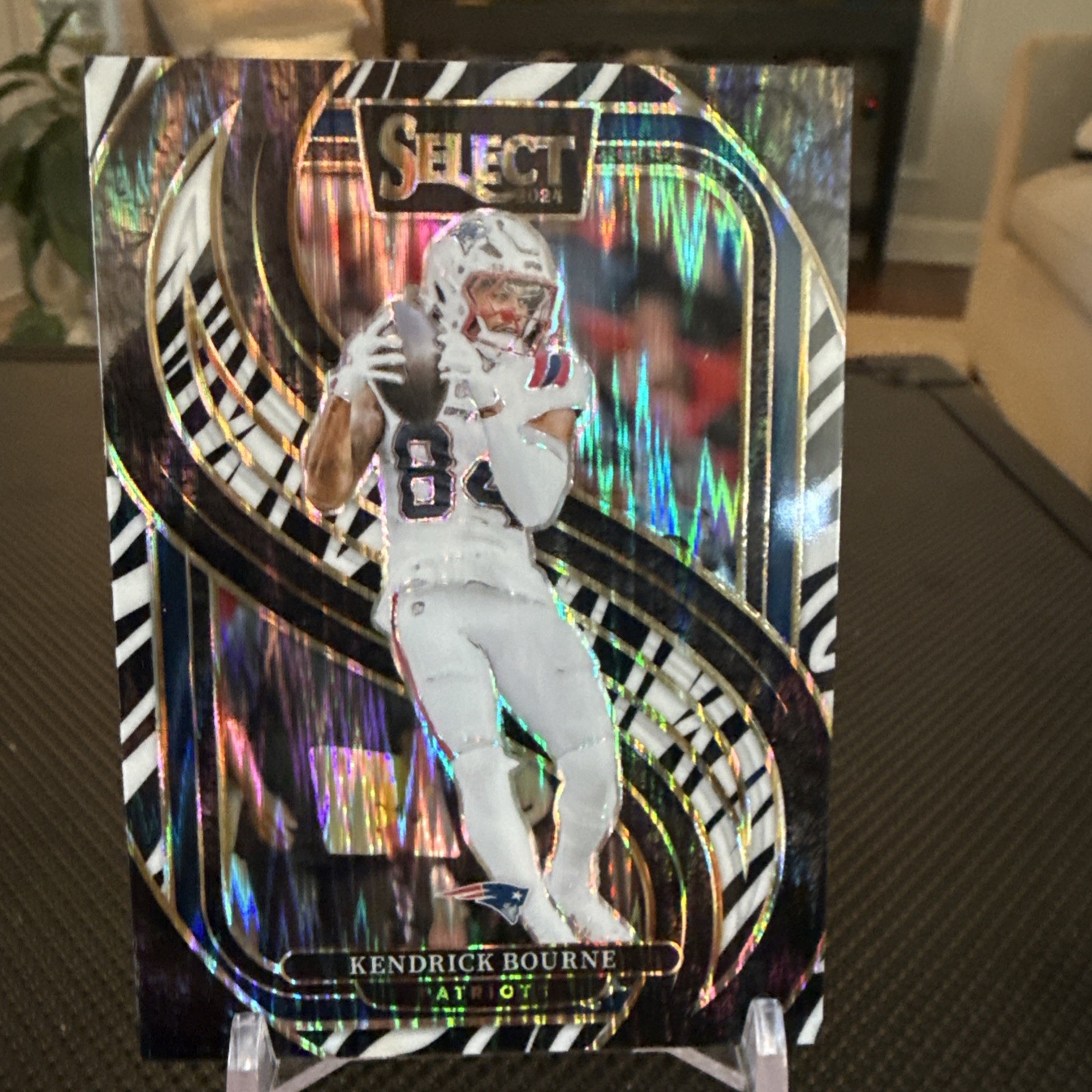2024 Select Kendrick Bourne #176 Premier Zebra Prizm New England Patriots