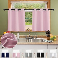 Blackout Curtains Small Short Half Window Curtain Drapes Panels Kitchen Eyelet