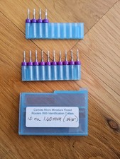 1.60 mm (.0630")  Carbide micro miniature fluted router bits 14 included