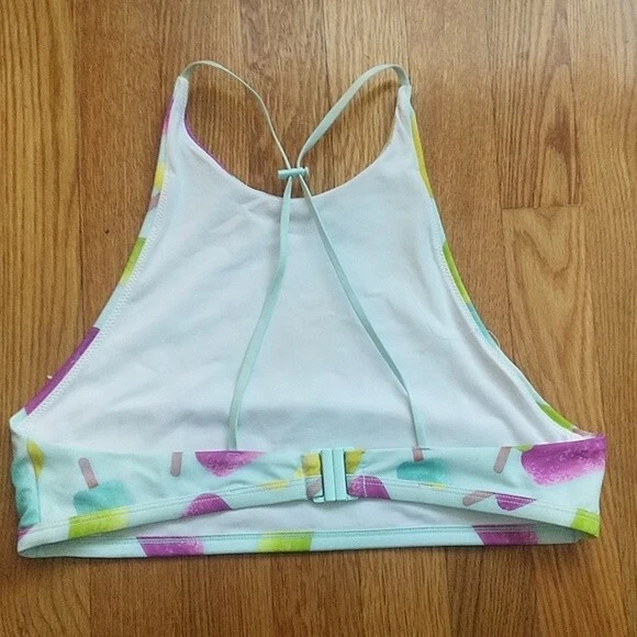 H&M FESTIVAL RAVE BIKINI TRAJE DE BAÑO TOP PALETA AZUL HELADO CREMA TALLA 12 L Foto 4 de 4