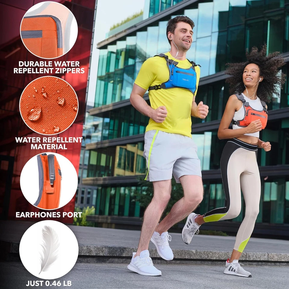 Bolsa de pecho para correr, chaleco reflectante, impermeable, soporte para teléfono móvil, Foto 3 de 4