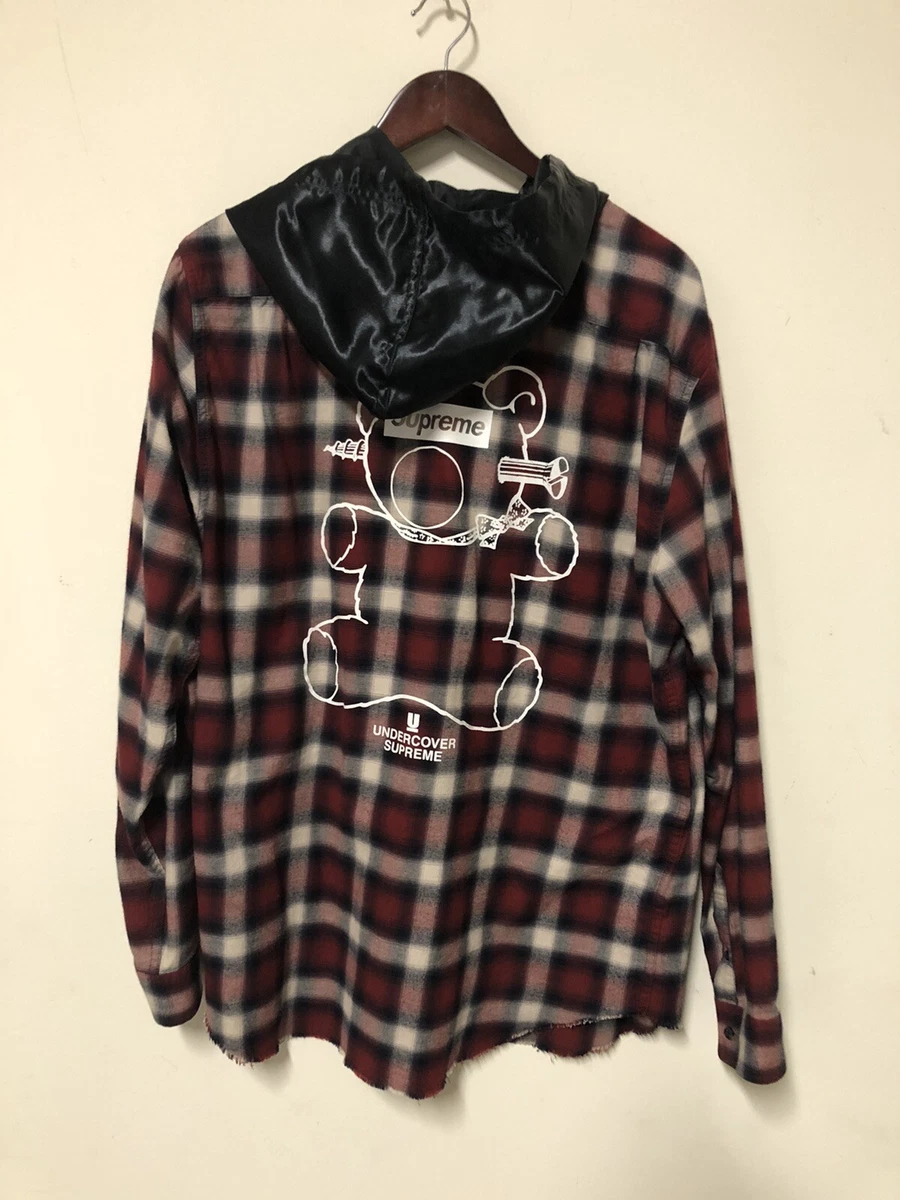 supreme x undercover xl bear hooded flannel Red ss2015