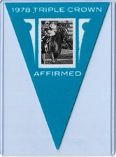 2012 PANINI GOLDEN AGE AFFIRMED BLUE PARALLEL PENNANT #44 ~ TRIPLE CROWN GREAT