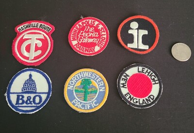 Vintage Unused Railroad Patches Lot of 6 B& O, Lehigh New England & More!