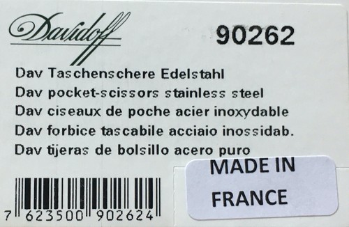 Davidoff Stainless Steel Pocket Cigar Scissors & Pouch, Cutter 90262, New In Box - Picture 7 of 7