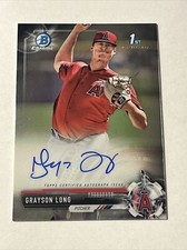 Grayson Long 2017 Bowman Chrome Auto Autograph Rookie 1st Bowman LA Angels